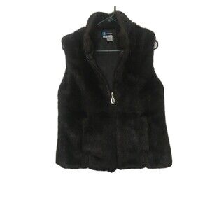Elegant Black Faux Fur Vest